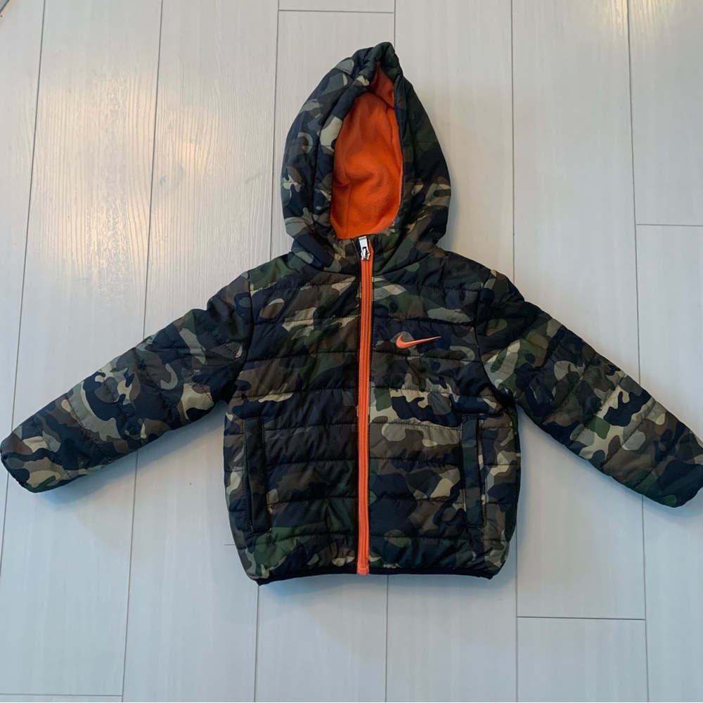 Toddler NIKE Full-Zip Puffer Jacket WInter Coat, Size 2T, Green Camo